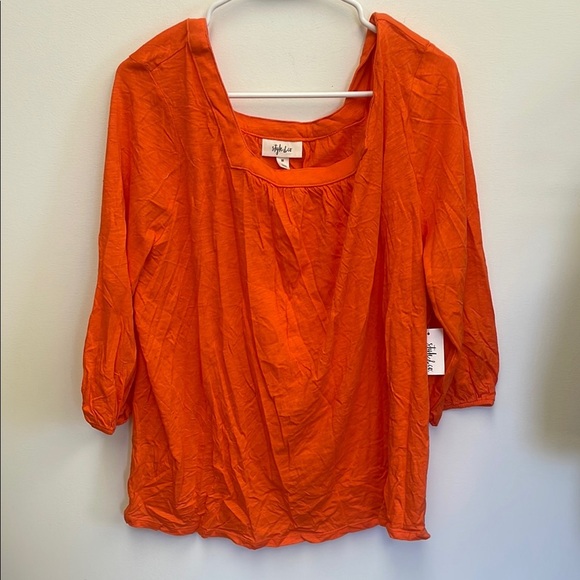 Style &co  Orange Relaxed Blouse 3x - Picture 1 of 6